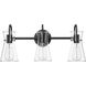 Camellia 3 Light 22 inch Matte Black Bathroom Vanity Light Wall Light